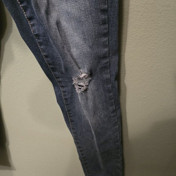 Aeropostale Jeans Denim Skinny Pant Womens 2 Short High Rise Ripped Jegging Blue - Picture 3 of 10